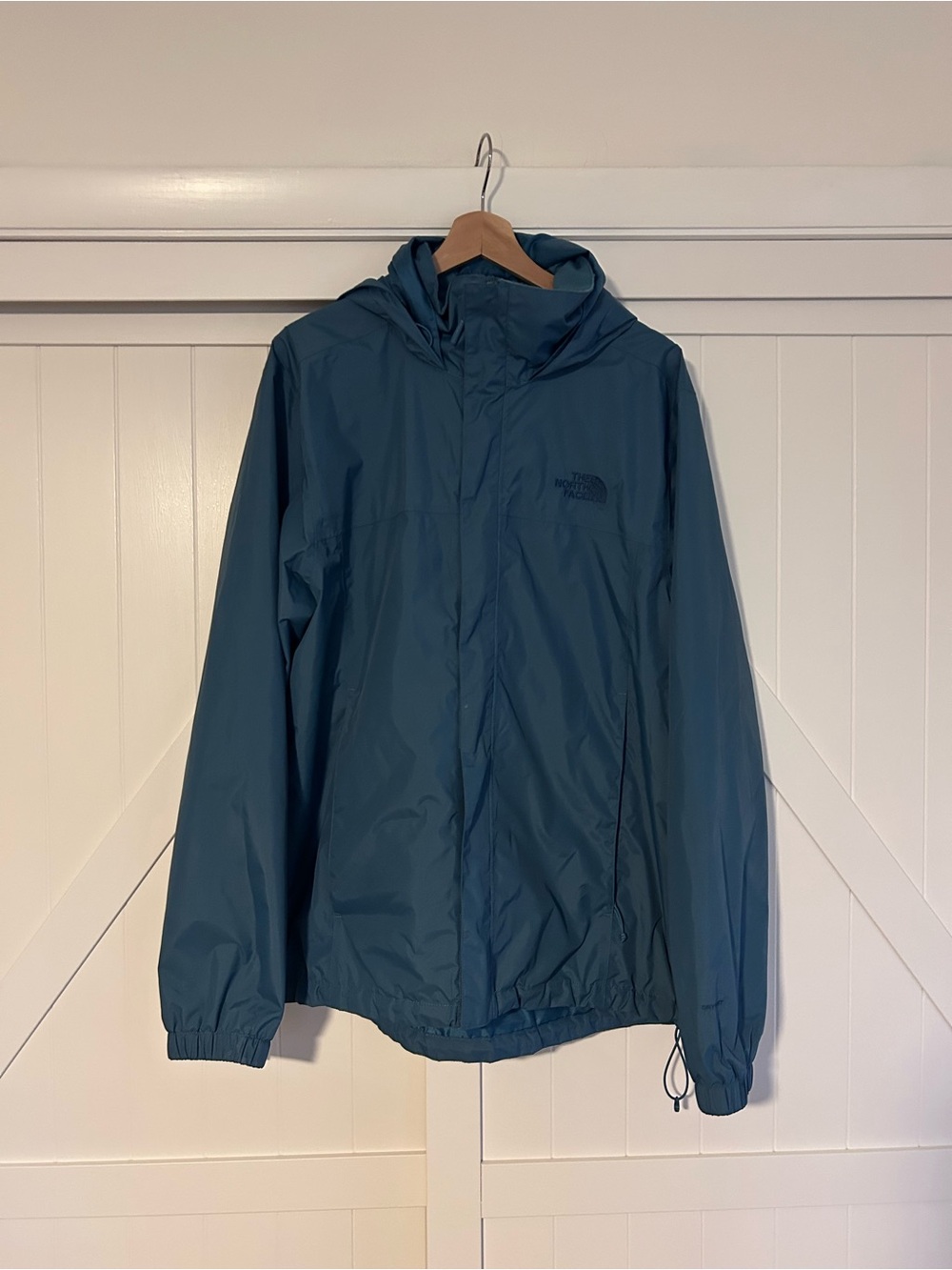 The North Face Men's Teal Hooded Rain Jacket